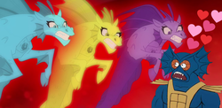 Size: 1072x524 | Tagged: safe, adagio dazzle, aria blaze, sonata dusk, siren, equestria girls, g4, my little pony equestria girls: rainbow rocks, crossover shipping, female, he-man, he-man and the masters of the universe, heart, male, mer-man, shipping, straight, the dazzlings