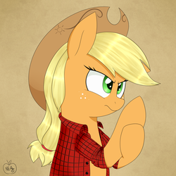 Size: 1600x1600 | Tagged: safe, artist:notenoughapples, applejack, g4, clothes, female, shirt, solo