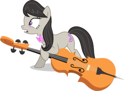 Size: 7637x5620 | Tagged: safe, artist:caliazian, octavia melody, earth pony, pony, g4, slice of life (episode), absurd resolution, background pony, bowtie, cello, female, long mane, musical instrument, open mouth, simple background, solo, transparent background, vector
