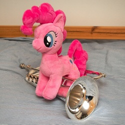 Size: 1200x1200 | Tagged: artist needed, safe, pinkie pie, g4, flugelhorn, irl, photo, plushie