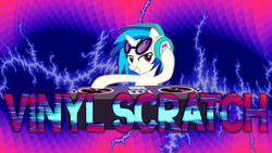 Size: 1920x1080 | Tagged: dead source, safe, artist:dhgboxmonster, artist:tsabak, edit, dj pon-3, vinyl scratch, pony, unicorn, g4, female, headphones, mare, turntable, vector, wallpaper, wallpaper edit