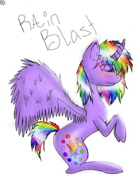 Size: 768x1024 | Tagged: safe, artist:erelessa, oc, oc only, oc:rainblast, alicorn, pony, alicorn oc, solo