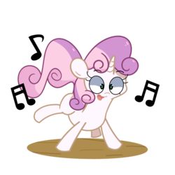 Size: 1400x1400 | Tagged: safe, artist:turtlefarminguy, sweetie belle, g4, female, music notes, solo