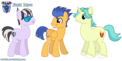 Size: 1264x632 | Tagged: safe, artist:osipush, brawly beats, flash sentry, ringo, pony, equestria girls, g4, my little pony equestria girls: rainbow rocks, background human, equestria girls ponified, flash drive (band), ponified, simple background, transparent background, vector