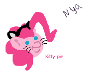 Size: 179x149 | Tagged: safe, artist:lockheart, pinkie pie, g4, behaving like a cat, cat ears, female, flockmod, minimalist, nya, solo, whiskers