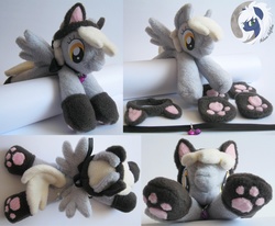 Size: 3974x3269 | Tagged: safe, artist:malwinahalfmoon, derpy hooves, pegasus, pony, g4, beanie (plushie), cat paws, clothes, cute, female, high res, irl, mare, photo, plushie, suit