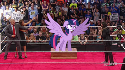 Size: 1280x720 | Tagged: safe, edit, twilight sparkle, alicorn, pony, g4, angry, female, mare, monday night raw, seth rollins, stephanie mcmahon, triple h, twilight sparkle (alicorn), wwe, wwe raw