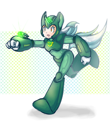 Size: 2166x2400 | Tagged: safe, artist:thegreatrouge, lyra heartstrings, human, g4, crossover, female, high res, humanized, mega man (series), megaman x, megamare x, solo