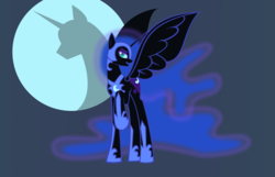 Size: 2788x1800 | Tagged: safe, artist:rubbermage, nightmare moon, alicorn, pony, g4, female, simple background, solo