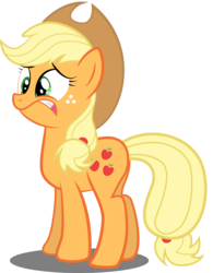 Size: 2145x2753 | Tagged: safe, artist:spellboundcanvas, applejack, g4, female, frightened, high res, simple background, solo, transparent background, vector