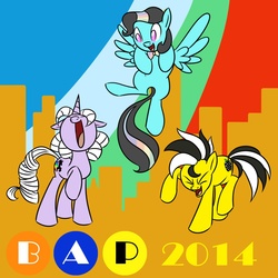 Size: 1280x1280 | Tagged: safe, artist:mofetafrombrooklyn, oc, oc only, oc:cabbie, pony, big apple ponycon, convention, promo