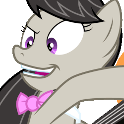 Size: 1024x1024 | Tagged: safe, artist:byteslice edits, edit, octavia melody, earth pony, pony, g4, slice of life (episode), animated, cello, faic, female, hoof hold, insertavia, musical instrument, open mouth, simple background, smiling, solo, transparent background, vector, vibrating, wide eyes