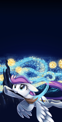 Size: 1024x1994 | Tagged: safe, artist:pepooni, oc, oc only, oc:blank canvas, pegasus, pony, bronycon, bronycon 2015, bronycon mascots, paintbrush, solo, starry night, the starry night, vincent van gogh