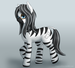 Size: 2200x2000 | Tagged: safe, artist:staggeredline, oc, oc only, oc:truffle, zebra, commission, high res, solo