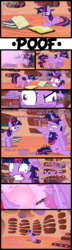 Size: 1500x5210 | Tagged: safe, artist:foxy-noxy, twilight sparkle, alicorn, pony, unicorn, g4, comic, female, floppy ears, golden oaks library, mare, self ponidox, time paradox, time travel, twilight snapple, twilight sparkle (alicorn), unicorn twilight