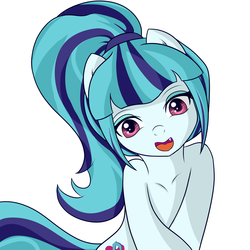 Size: 2000x2000 | Tagged: safe, artist:fluttershy-wins, sonata dusk, equestria girls, g4, cute, equestria girls ponified, fangs, female, high res, looking at you, ponified, simple background, solo, sonatabetes, white background