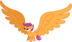 Size: 10000x5900 | Tagged: safe, artist:mpnoir, scootaloo, do princesses dream of magic sheep, g4, absurd resolution, female, impossibly large wings, simple background, solo, transparent background, vector