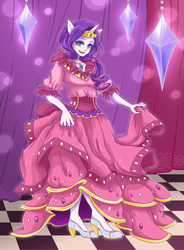 Size: 1024x1391 | Tagged: safe, artist:buryooooo, rarity, anthro, g4, clothes, dress, female, gala dress, pony coloring, solo