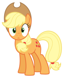 Size: 3750x4500 | Tagged: safe, artist:reginault, applejack, earth pony, pony, g4, sweet and elite, .svg available, absurd resolution, applejack's hat, cowboy hat, female, hat, looking at you, simple background, solo, transparent background, vector, wide eyes
