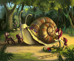 Size: 1500x1242 | Tagged: safe, artist:dearmary, oc, oc only, snail, giant snail, paint, paint on fur, snail shell