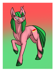Size: 700x906 | Tagged: safe, artist:foxenawolf, oc, oc only, oc:cherry delight, pony, unicorn, fanfic:conversations in a canterlot café, blind, fanfic art, solo, unshorn fetlocks