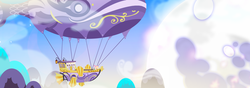 Size: 2700x945 | Tagged: safe, artist:pixelkitties, fluttershy, g4, airship, female, lavender spirit, solo