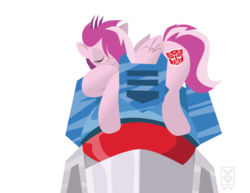 Size: 1017x786 | Tagged: safe, artist:inspectornills, oc, oc:pink rose, crossover, soundwave, transformers