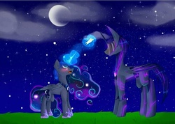 Size: 810x576 | Tagged: safe, artist:tf999dreams, princess luna, g4, crossover, crossover shipping, gala ticket, moon, ponified, shipping, soundwave, ticket, transformers, transformers prime