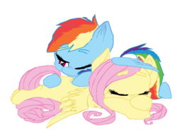 Size: 1007x794 | Tagged: safe, artist:cartoonxcatxlover, fluttershy, rainbow dash, pegasus, pony, g4, female, lesbian, ship:flutterdash, shipping, simple background, transparent background