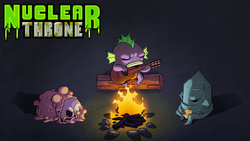 Size: 1280x720 | Tagged: safe, spike, tom, g4, campfire, guitar, nuclear throne