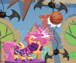 Size: 490x412 | Tagged: safe, artist:shadowh511, edit, screencap, scootaloo, g4, basketball