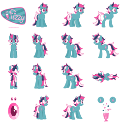 Size: 2800x2800 | Tagged: safe, artist:issmafia, fizzy, pony, twinkle eyed pony, unicorn, g1, g4, female, g1 to g4, generation leap, high res, mare, redesign, reference sheet, simple background, solo, transparent background