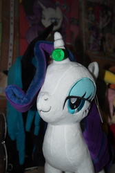 Size: 730x1095 | Tagged: safe, artist:dynasty-dawn, photographer:dynasty-dawn, rarity, g4, :3, crossover, green lantern, horn, horn ring, irl, photo, photography, plushie, power ring
