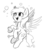 Size: 600x700 | Tagged: safe, artist:hawthornss, derpy hooves, pegasus, pony, g4, black and white, bubble, female, flying, grayscale, mare, monochrome, open mouth, sketch, smiling, solo