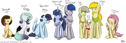 Size: 4500x1554 | Tagged: safe, artist:lrusu, oc, oc only, oc:aisha, oc:ash, oc:dark gem, oc:duracell, oc:ethan, oc:rainbow wave, oc:rika, oc:silver shield, oc:starlight twinkle, alicorn, earth pony, pegasus, pony, alicorn oc, next generation, offspring, parent:applejack, parent:big macintosh, parent:braeburn, parent:cheese sandwich, parent:flash sentry, parent:fluttershy, parent:pinkie pie, parent:rainbow dash, parent:rarity, parent:soarin', parent:thunderlane, parent:twilight sparkle, parents:braejack, parents:cheesepie, parents:flashlight, parents:fluttermac, parents:rarilane, parents:soarindash, product of incest