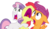 Size: 6107x3510 | Tagged: safe, artist:masem, apple bloom, scootaloo, sweetie belle, earth pony, pegasus, pony, unicorn, appleoosa's most wanted, g4, my little pony: friendship is magic, cutie mark crusaders, nose in the air, scared, screaming, simple background, transparent background, trio, uvula, vector