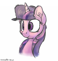 Size: 1200x1250 | Tagged: safe, artist:bobdude0, twilight sparkle, pony, g4, bust, ear fluff, female, mare, portrait, simple background, smiling, solo, white background