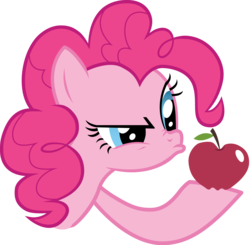 Size: 6127x6000 | Tagged: safe, artist:fluttershy_z, pinkie pie, g4, .ai available, absurd resolution, apple, female, simple background, solo, transparent background, vector