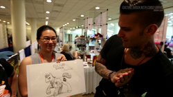 Size: 1366x768 | Tagged: safe, artist:zene, human, bronycon, bronycon 2015, corey graves, culture shock (wwe), irl, irl human, photo, tattoo, wrestling, wwe