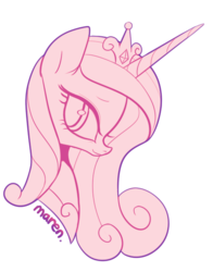Size: 482x615 | Tagged: safe, artist:maren, princess cadance, g4, bust, female, looking at you, monochrome, portrait, simple background, solo, transparent background