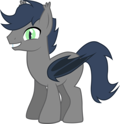 Size: 2927x3019 | Tagged: safe, artist:duskthebatpack, oc, oc only, oc:chase cartwheel, bat pony, pony, grin, high res, looking at you, male, simple background, smiling, solo, squee, stallion, transparent background, vector