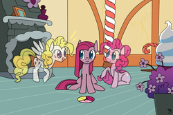 Size: 1024x683 | Tagged: safe, artist:galefeather, pinkie pie, surprise, g4, fanfic art, multiple personality, pinkamena diane pie, pinkie personalities, sugarcube corner