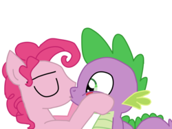 Size: 1024x768 | Tagged: safe, artist:ripped-ntripps, pinkie pie, spike, dragon, earth pony, pony, g4, and then spike was gay, bubble berry, duo, gay, half r63 shipping, kiss on the lips, kissing, male, rule 63, ship:pinkiespike, ship:spubble, shipping, spike gets all the stallions, stallion
