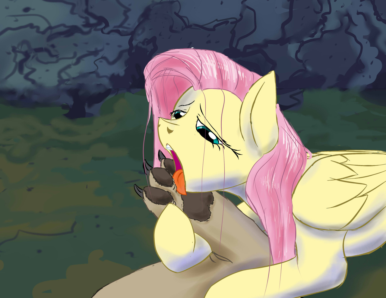 967113 - suggestive, artist:harryclopper, fluttershy, spot, diamond ...