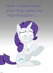 Size: 929x1280 | Tagged: safe, artist:mofetafrombrooklyn, rarity, pony, g4, female, marshmallow, rarity is a marshmallow, solo