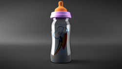 Size: 1920x1080 | Tagged: safe, rainbow dash, g4, 3d, baby bottle, blender