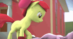 Size: 937x503 | Tagged: safe, artist:argodaemon, apple bloom, diamond tiara, earth pony, pony, g4, 3d, animated, cutiespark, eyes closed, female, filly, raspberry, source filmmaker, tiarabuse, tongue out, youtube link
