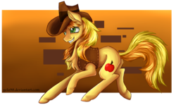 Size: 1495x891 | Tagged: safe, artist:gela98, braeburn, earth pony, pony, g4, abstract background, male, solo, stallion