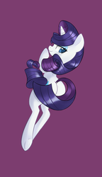 Size: 691x1200 | Tagged: safe, artist:hidden-cat, rarity, pony, unicorn, g4, bedroom eyes, butt, colored pupils, cute, dock, female, looking at you, mare, plot, purple background, raribetes, rearity, simple background, solo
