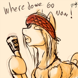 Size: 1000x1000 | Tagged: safe, artist:dragk, pony, axl rose, ponified, solo